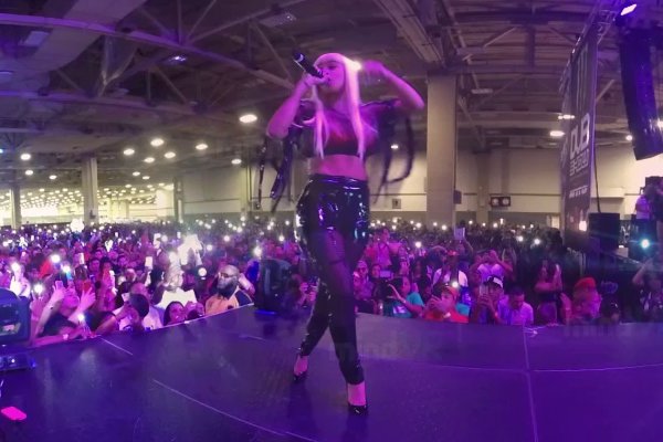 Cardi B performing at the DUB Show